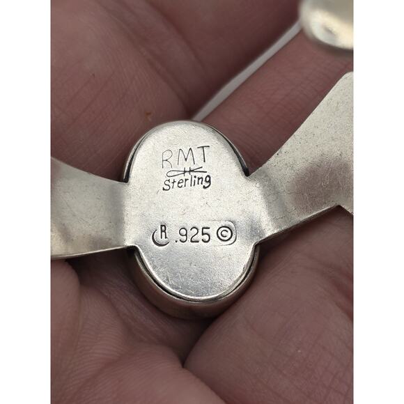 RMT Carolyn Pollack Relios 925 Sterling Southwestern Inlaid Stone Cuff Bracelet - Picture 8 of 15